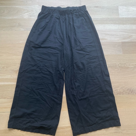 Ozma of California Crop Wide Leg Pant Black Size Large - Picture 4 of 5